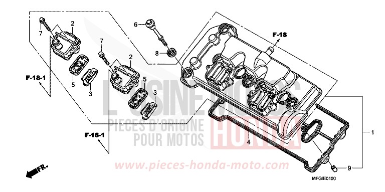 ZYLINDERKOPFDECKEL von Hornet ABS PEARL NIGHTSTAR BLACK (NHA84) von 2010